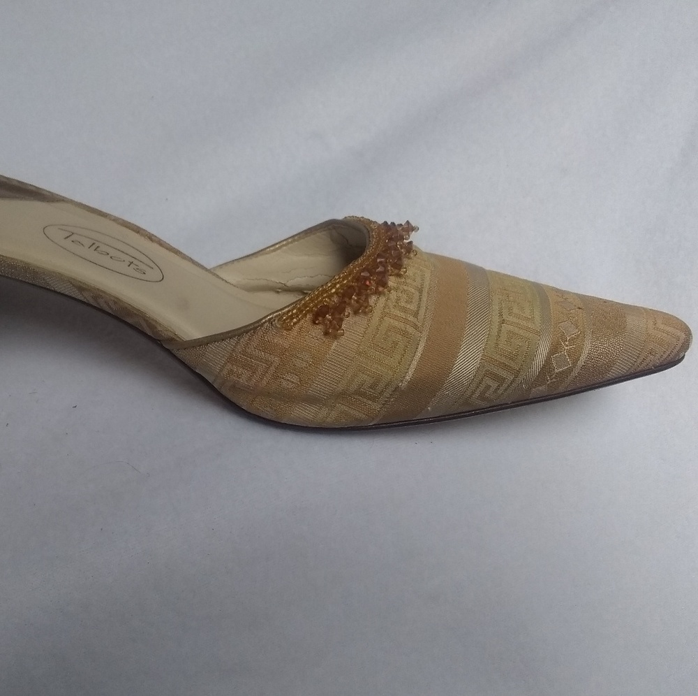 Talbot's mule with beaded trim 2 1/2 inch heel